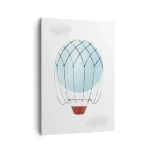 Quadro su tela - Stampe su Tela - Un palloncino dipinto a mano su uno sfondo di nuvole delicate. - 50x70cm - In mezzo alle nuvole - Decorazione murale moderna per soggiorno e camera da letto ARTTOR