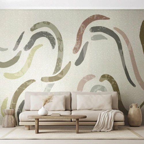 Fotomurali Premium Sand - La danza gioiosa dell'astrazione - Pastello, Minimalista, Luminoso - 450x315 cm