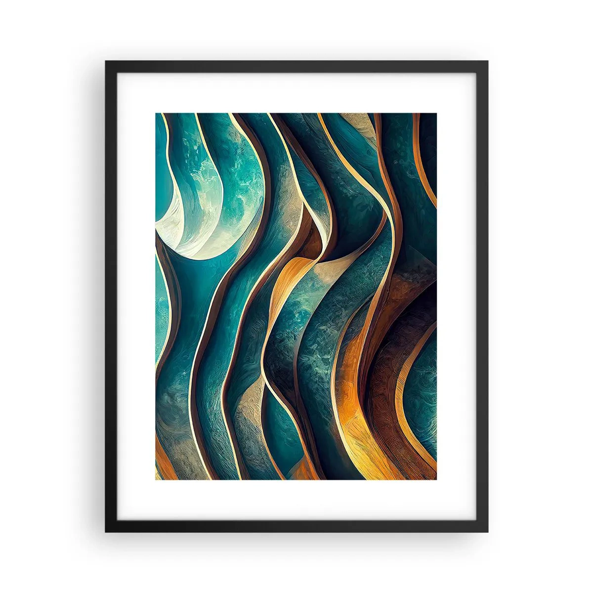 Poster in cornice nera - I meandri del blu - 40x50 cm