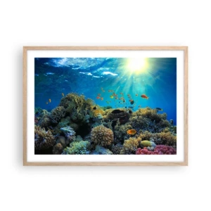 Poster in cornice rovere chiaro - Tesori sotto al mare - 70x50 cm