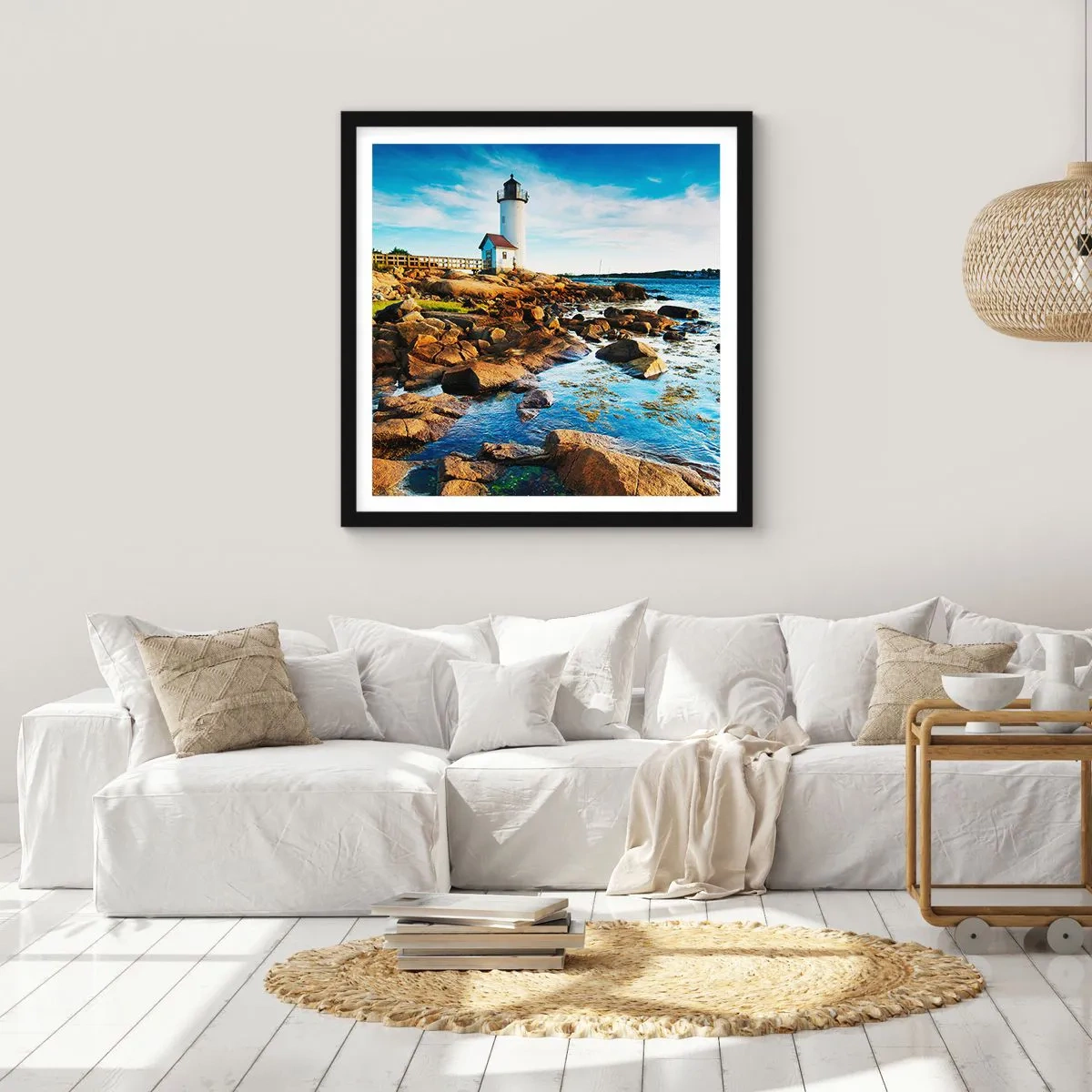 Poster in cornice nera - Tornate sani e salvi, vi aspetto - 50x50 cm