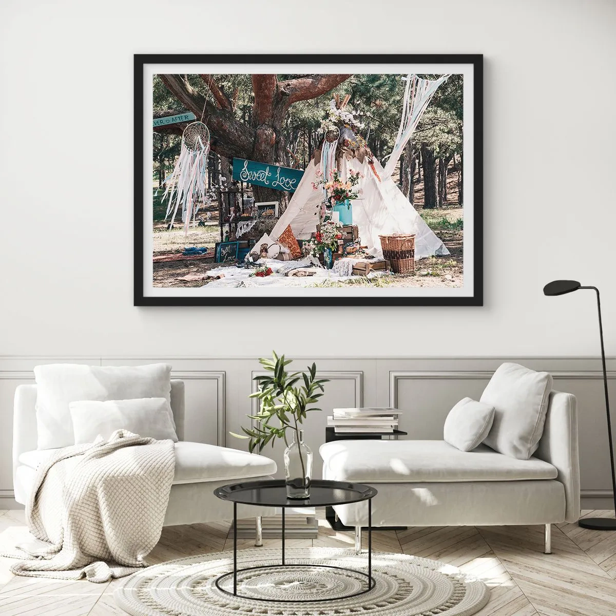 Poster in cornice nera - Make love... - 91x61 cm