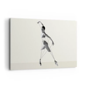 Quadro su tela - Stampe su Tela - Ballerina in un'interpretazione geometrica con linee - 120x80cm - Nel teatro del mondo - Decorazione murale moderna per soggiorno e camera da letto ARTTOR