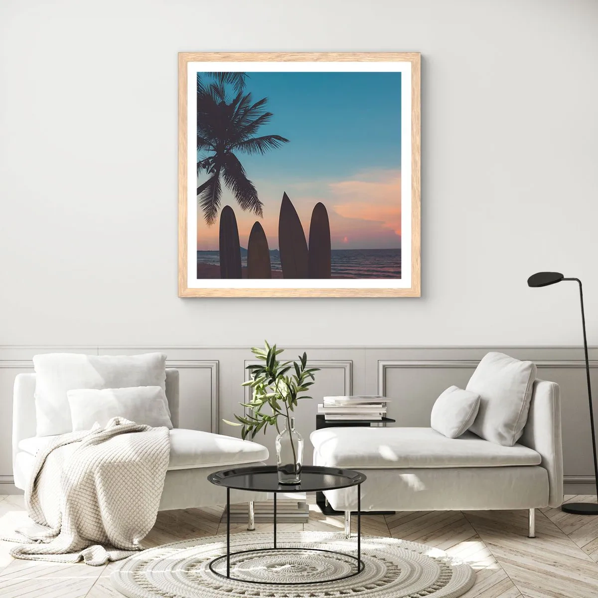 Poster in cornice rovere chiaro - Domani anche ci divertiamo - 30x30 cm