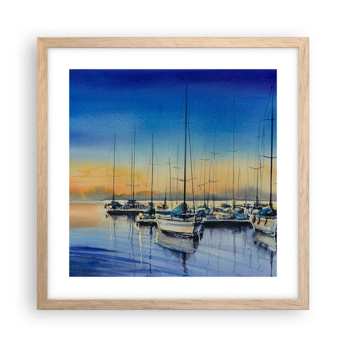 Poster in cornice rovere chiaro - La fine di una buona giornata - 40x40 cm
