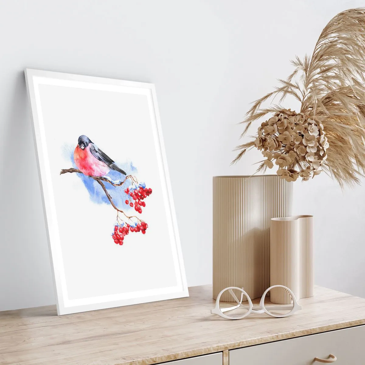 Poster in cornice bianca - L'inverno a colori - 70x100 cm