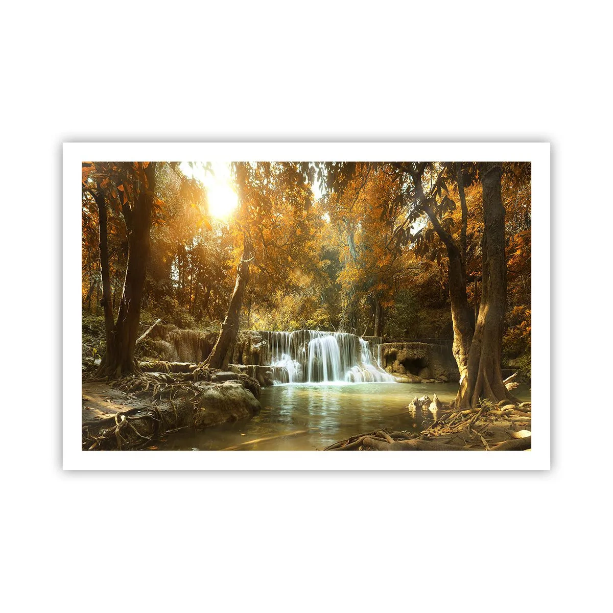 Poster - Cascata nel parco - 91x61 cm