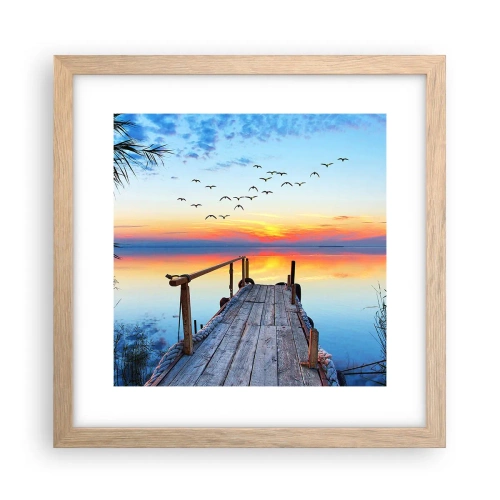 Poster in cornice rovere chiaro - Il tempo del ritorno - 30x30 cm