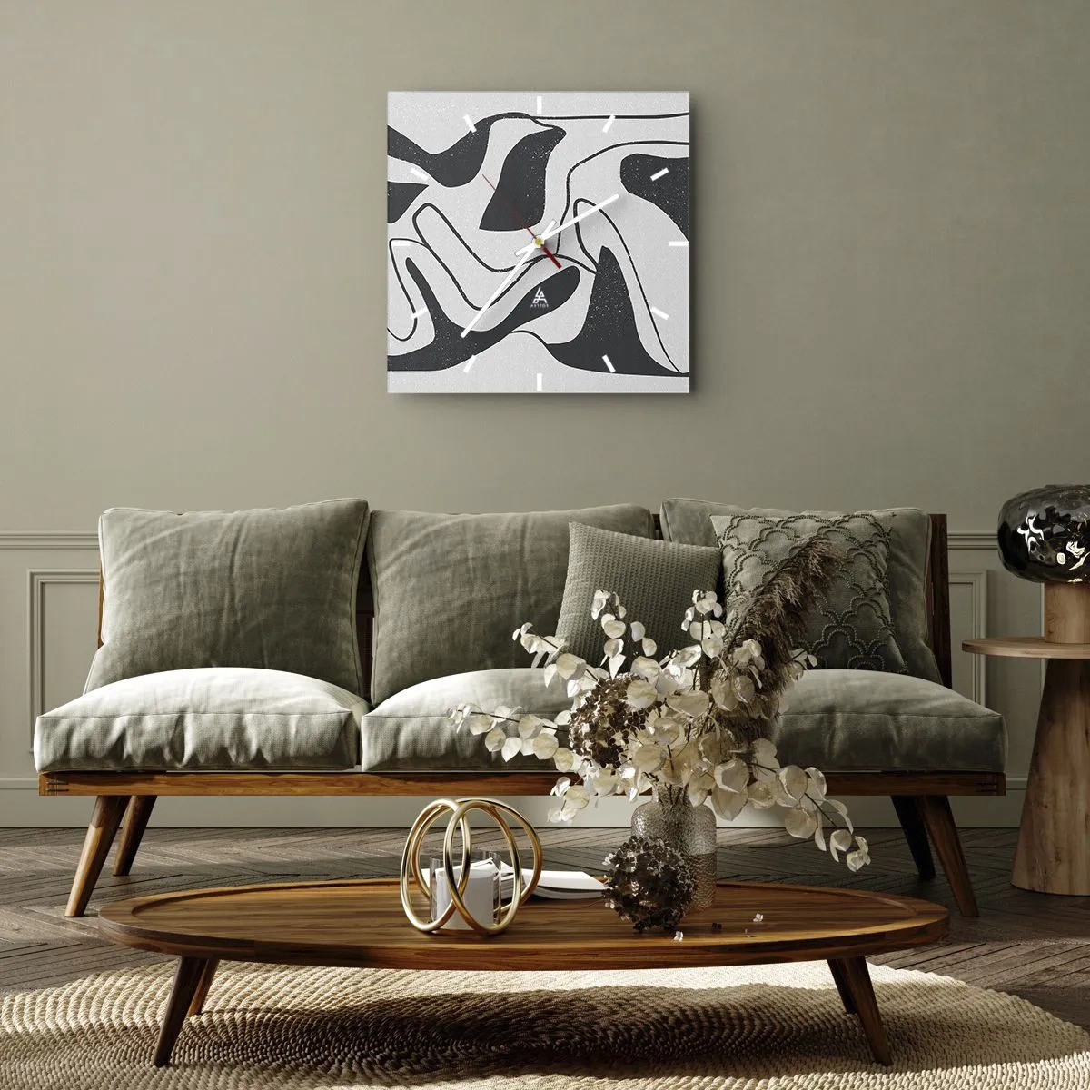 Orologio da parete - Orologio in Vetro - Gioco astratto nel labirinto - 30x30 cm