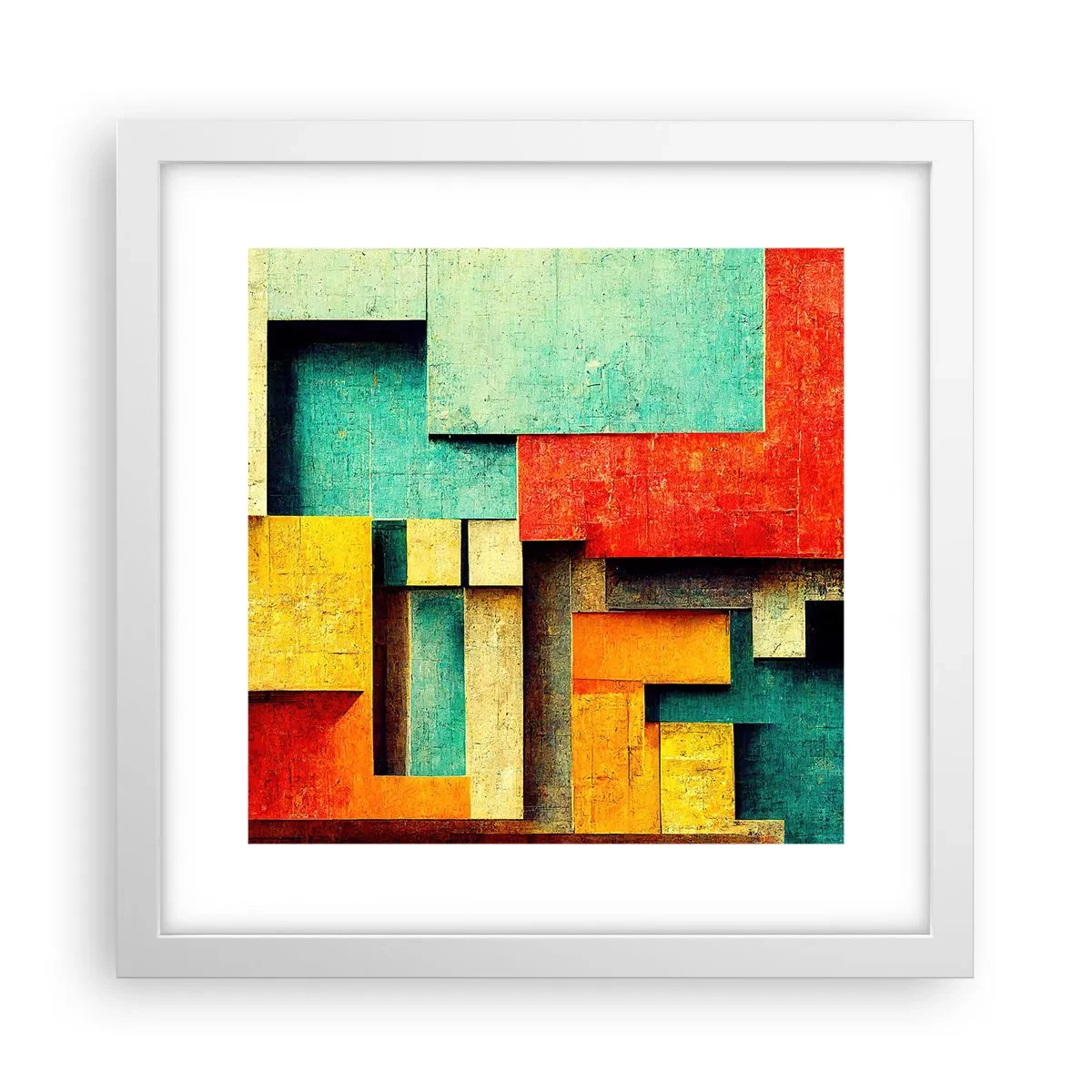 Poster in cornice bianca - Il festival degli angoli retti - 30x30 cm