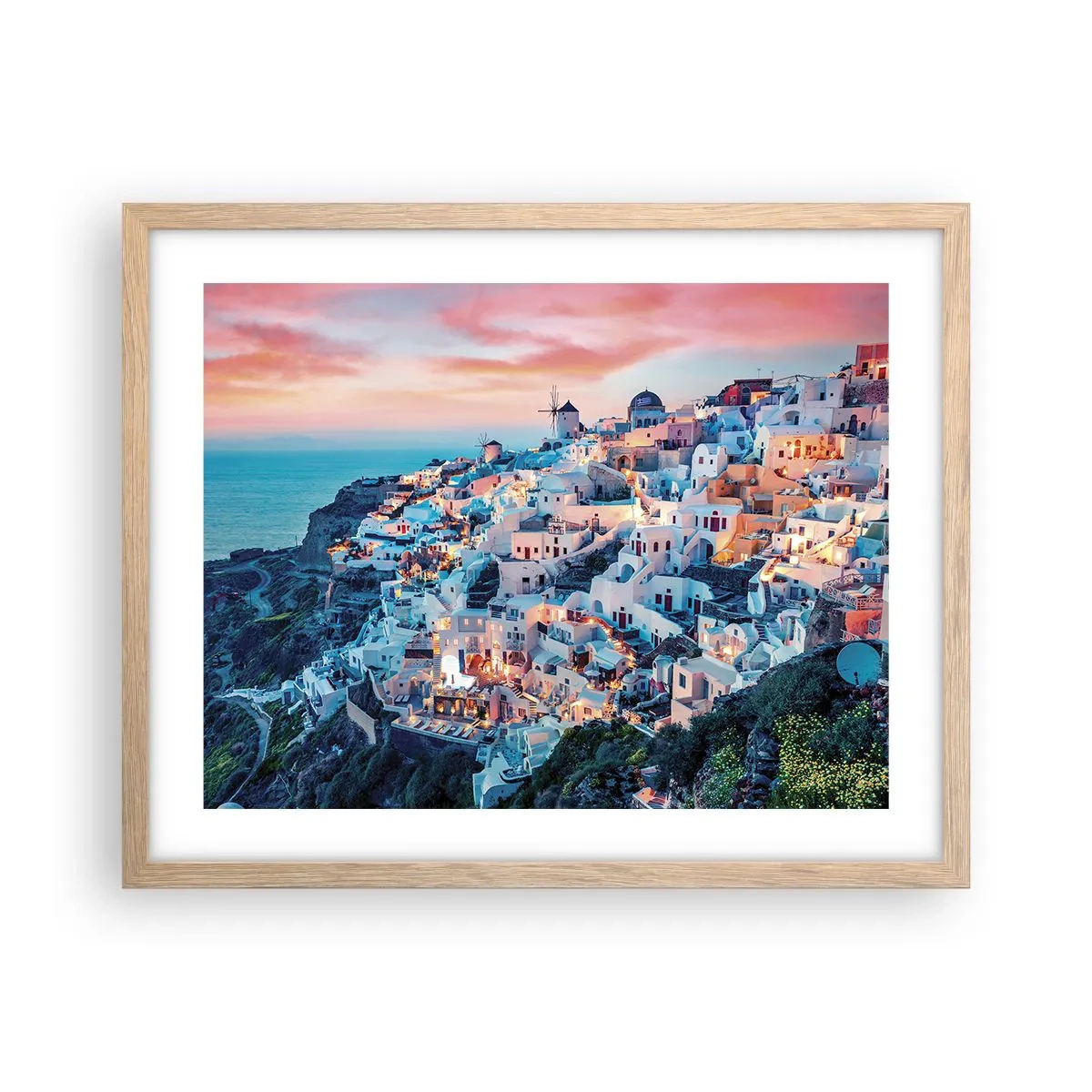 Poster in cornice rovere chiaro - La tua grossa vacanza greca - 50x40 cm