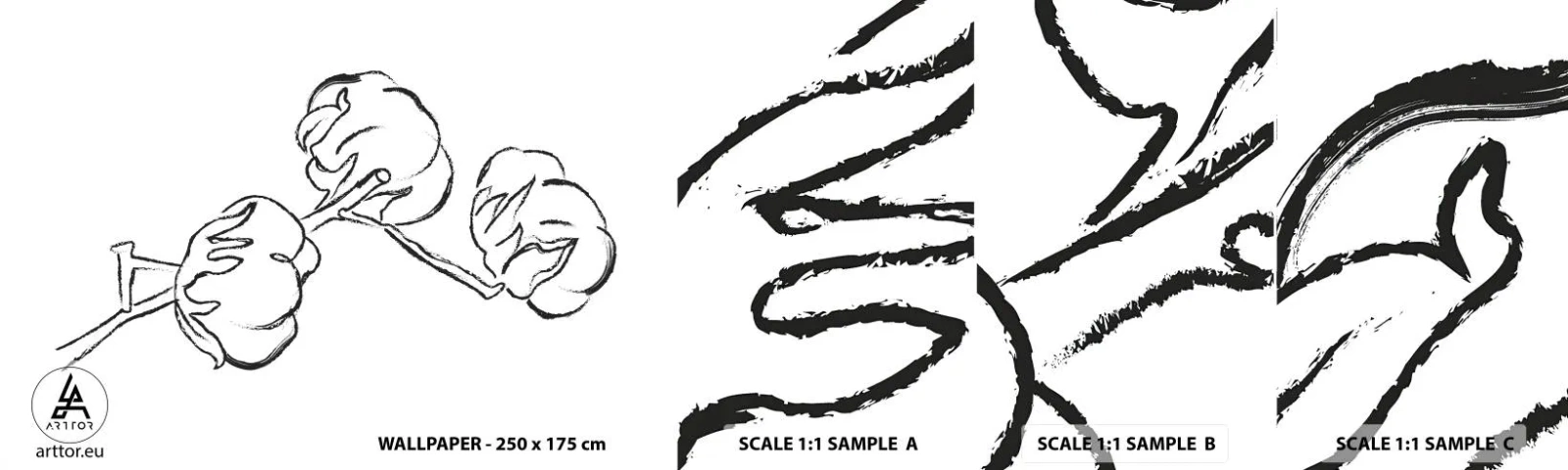 Campione di Fotomurale Adesivo Deluxe Sticker - Piumino di cotone - cotone, Minimalismo, Contorno - 100x30 cm