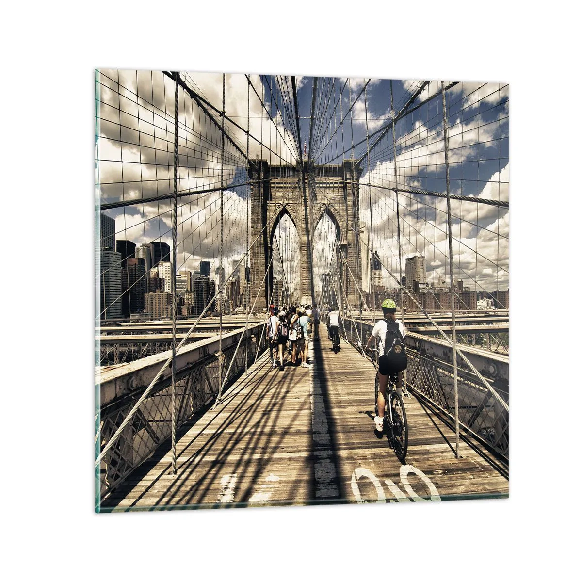 Quadro su vetro - Dritto al cuore della città - 40x40 cm