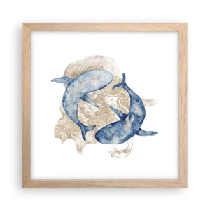 Poster in cornice rovere chiaro - Amicizia o amore? - 30x30 cm