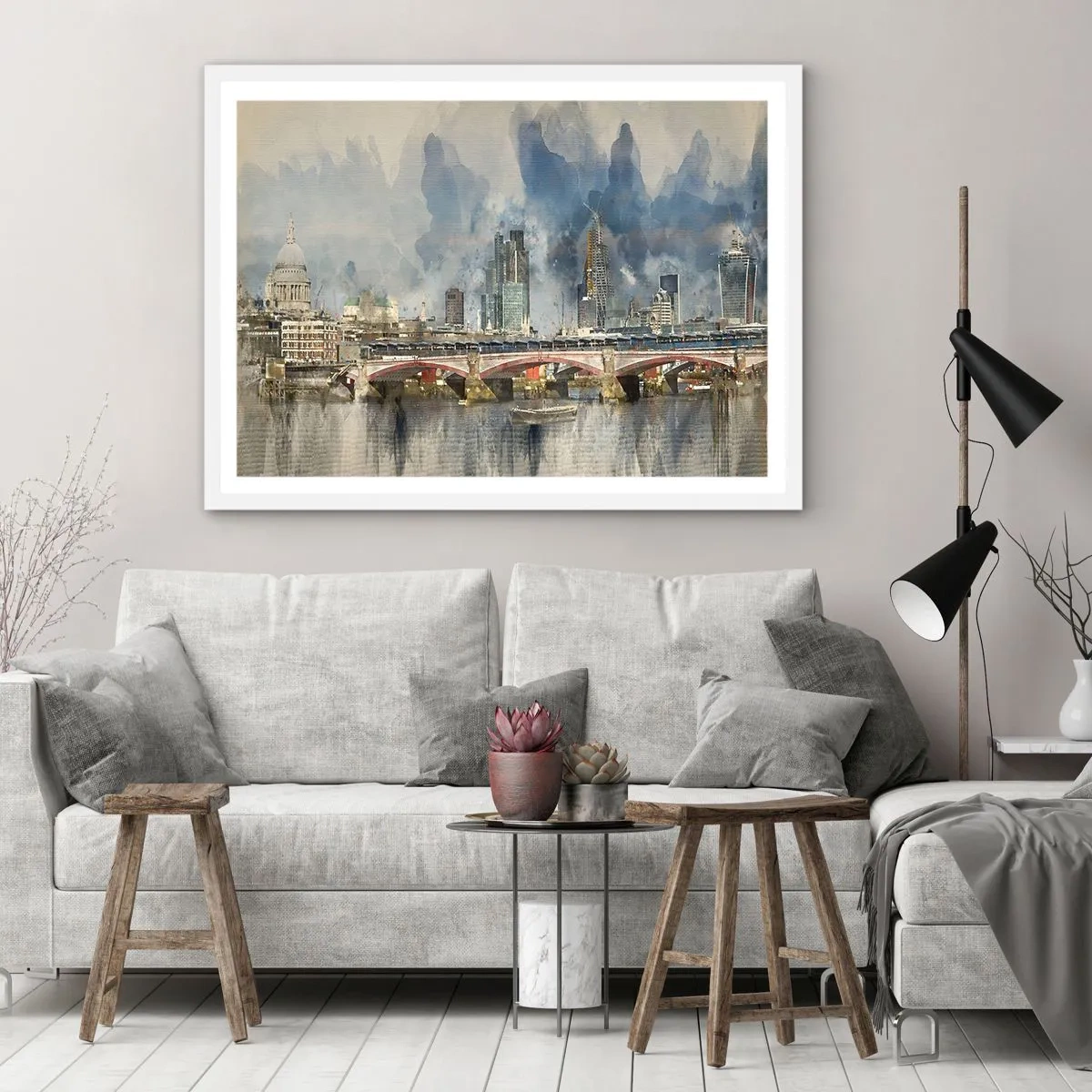 Poster in cornice bianca - Londra in tutta la sua bellezza - 50x40 cm