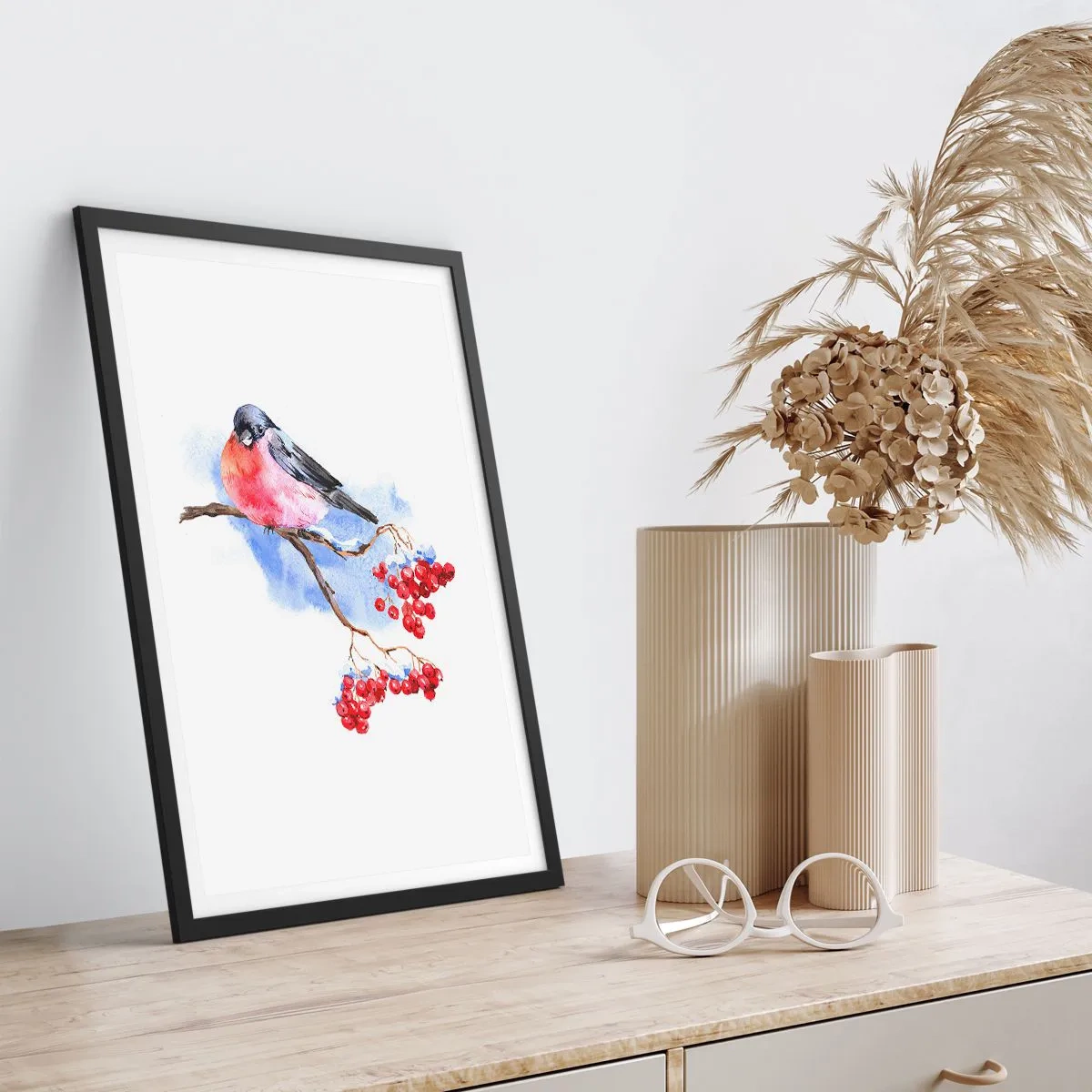 Poster in cornice nera - L'inverno a colori - 70x100 cm