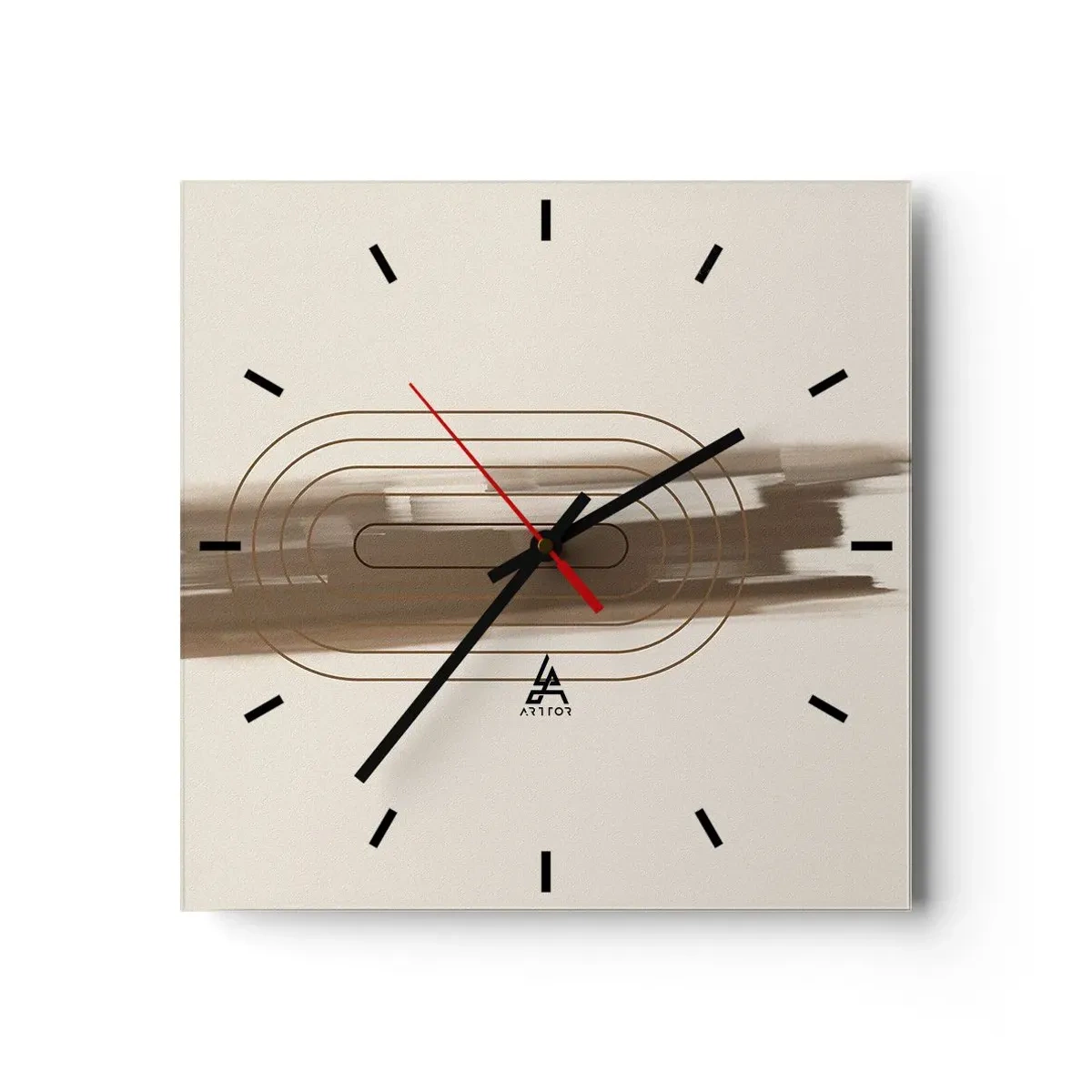 Orologio da parete - Orologio in Vetro - Un soffio di grigio - 40x40 cm