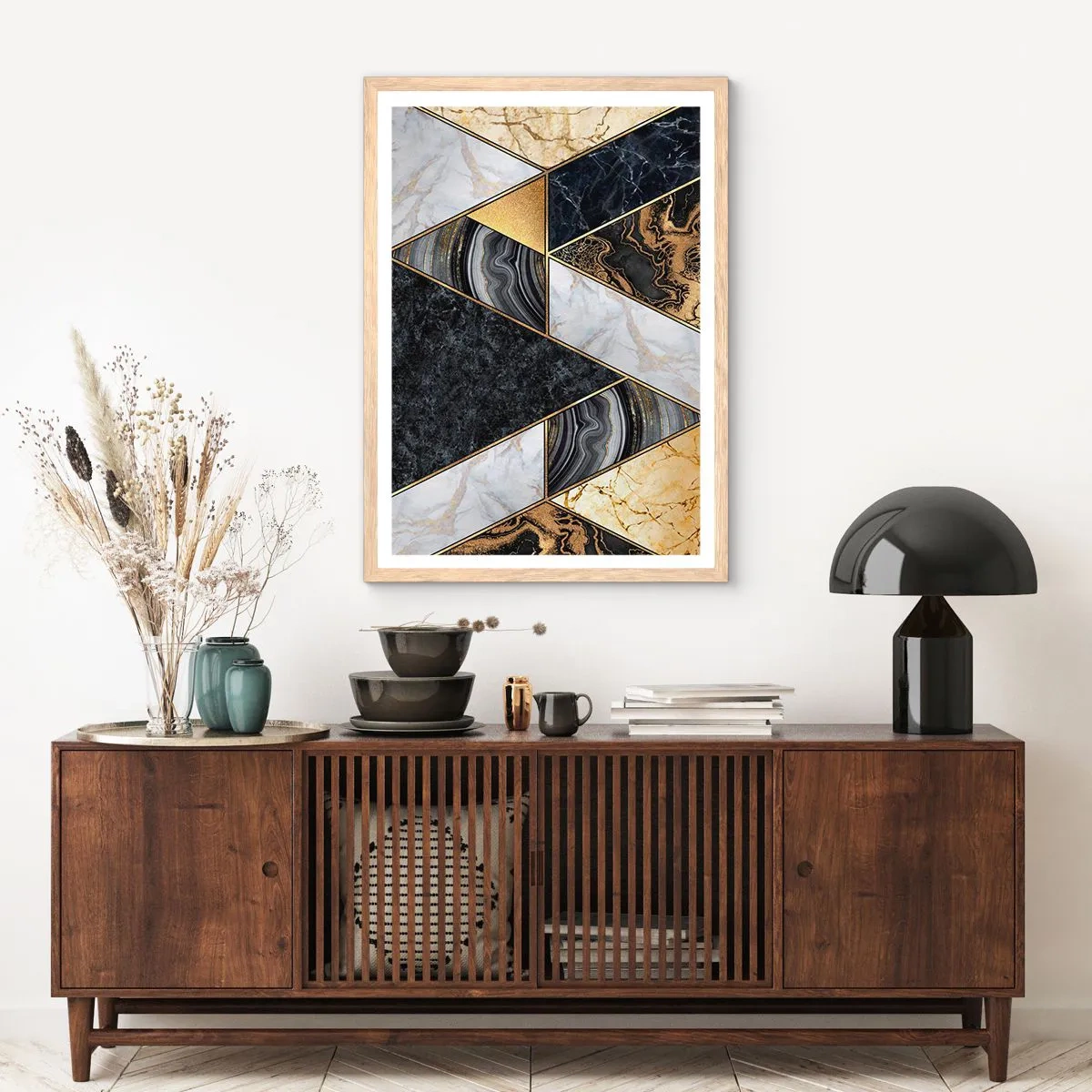 Poster in cornice rovere chiaro - Pietra su pietra - 40x50 cm