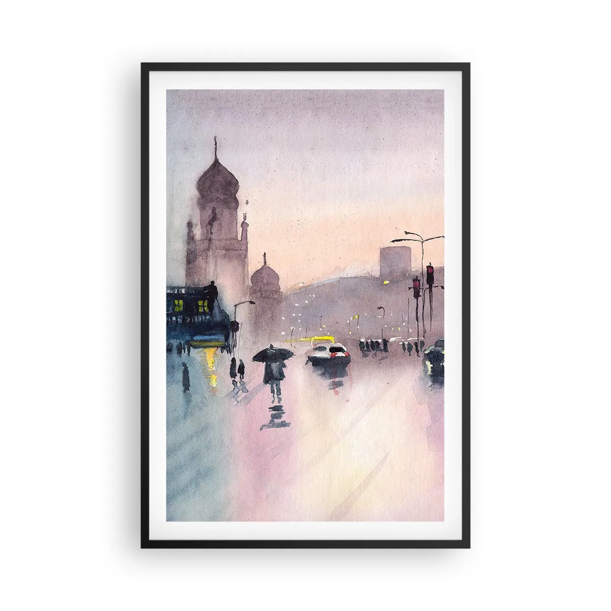 Poster in cornice nera - Nella nebbia piovigginosa - 61x91 cm