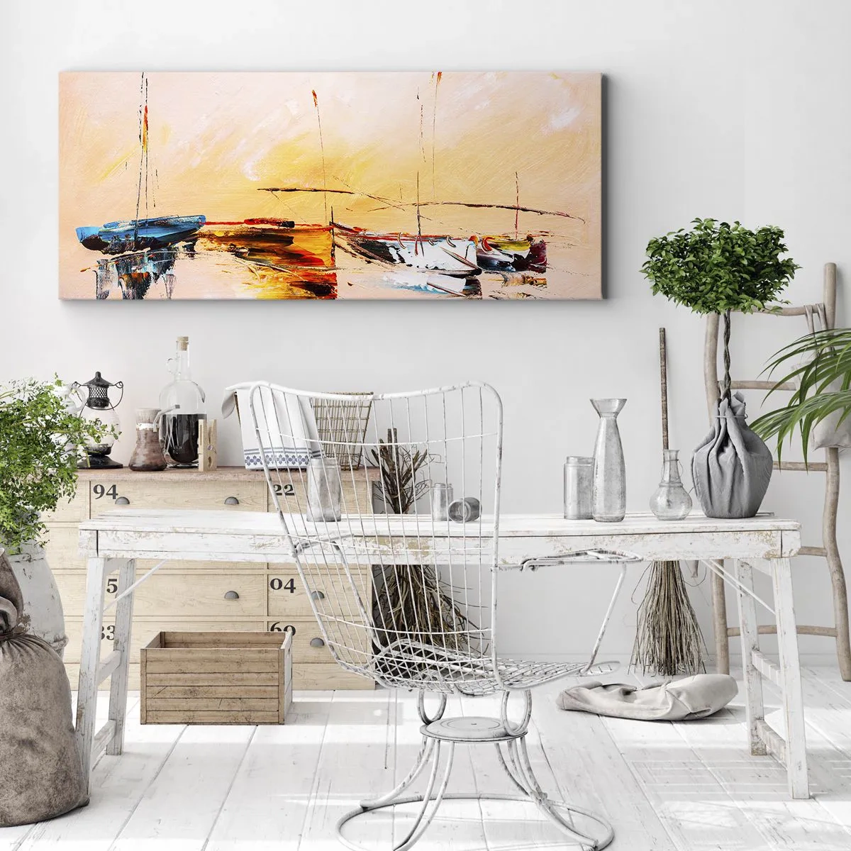Quadro su tela - Stampe su Tela - La sera sul molo - 100x40 cm