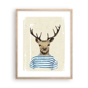 Poster in cornice rovere chiaro - Mi piacciono le camicie a righe! - 40x50 cm