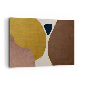 Quadro su tela - Stampe su Tela - Una composizione astratta con forme geometriche dai colori caldi. - 120x80cm - Astrazione: un luogo nello spazio - Decorazione murale moderna per soggiorno e camera da letto ARTTOR