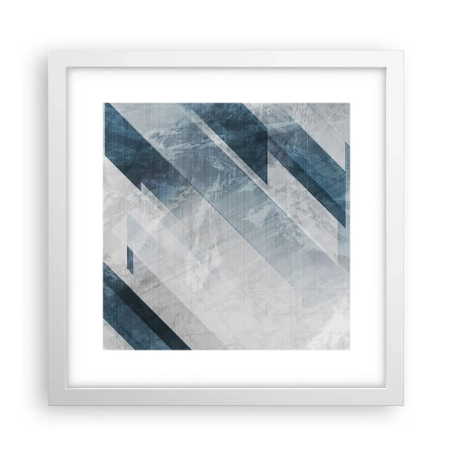 Poster in cornice bianca - Composizione spaziale: movimento in grigio - 30x30 cm