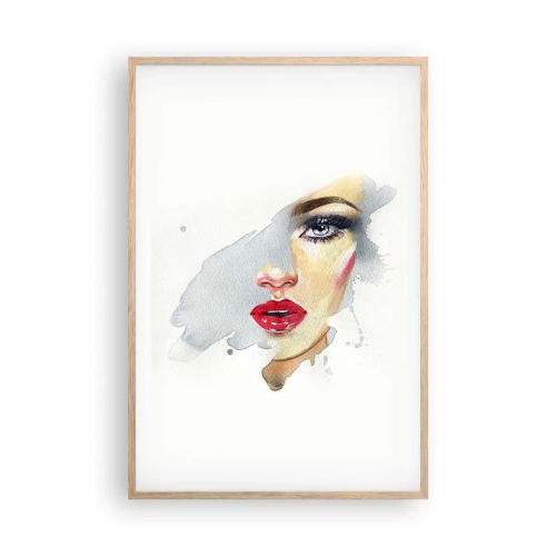 Poster in cornice rovere chiaro - Riflesso in una goccia d'acqua - 61x91 cm