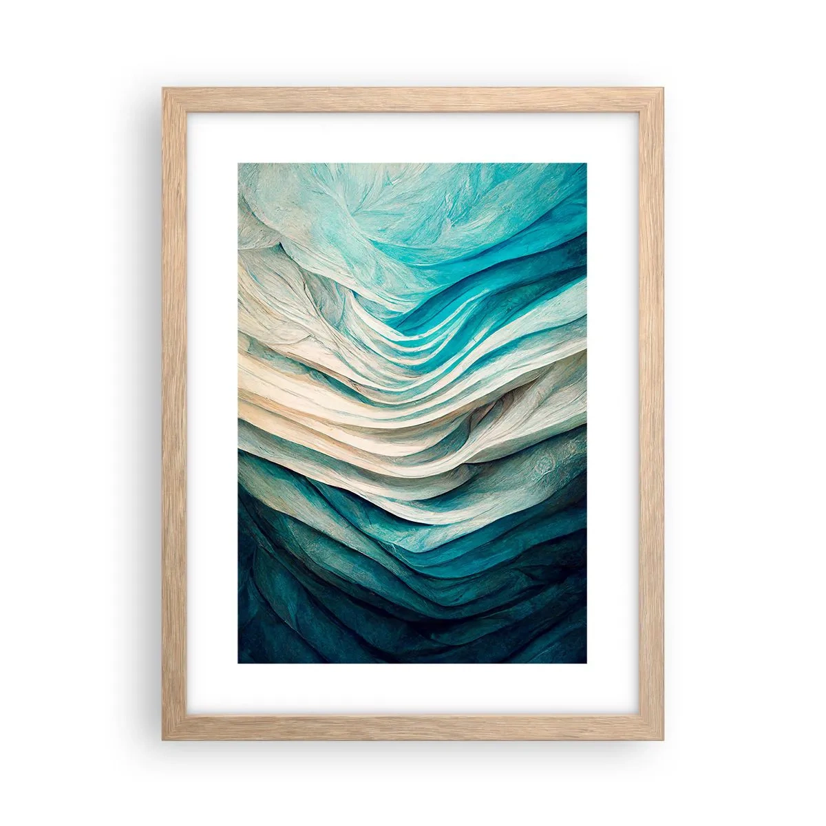 Poster in cornice rovere chiaro - Blu insaziabile - 30x40 cm