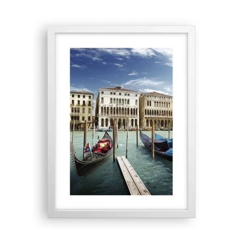 Poster in cornice bianca - Palazzi nel blu - 30x40 cm