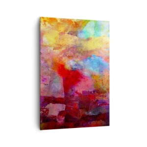 Quadro su tela - Stampe su Tela - Astrazione colorata in tonalità calde e fredde - 70x100cm - Guardando dentro all'arcobaleno - Decorazione murale moderna per soggiorno e camera da letto ARTTOR