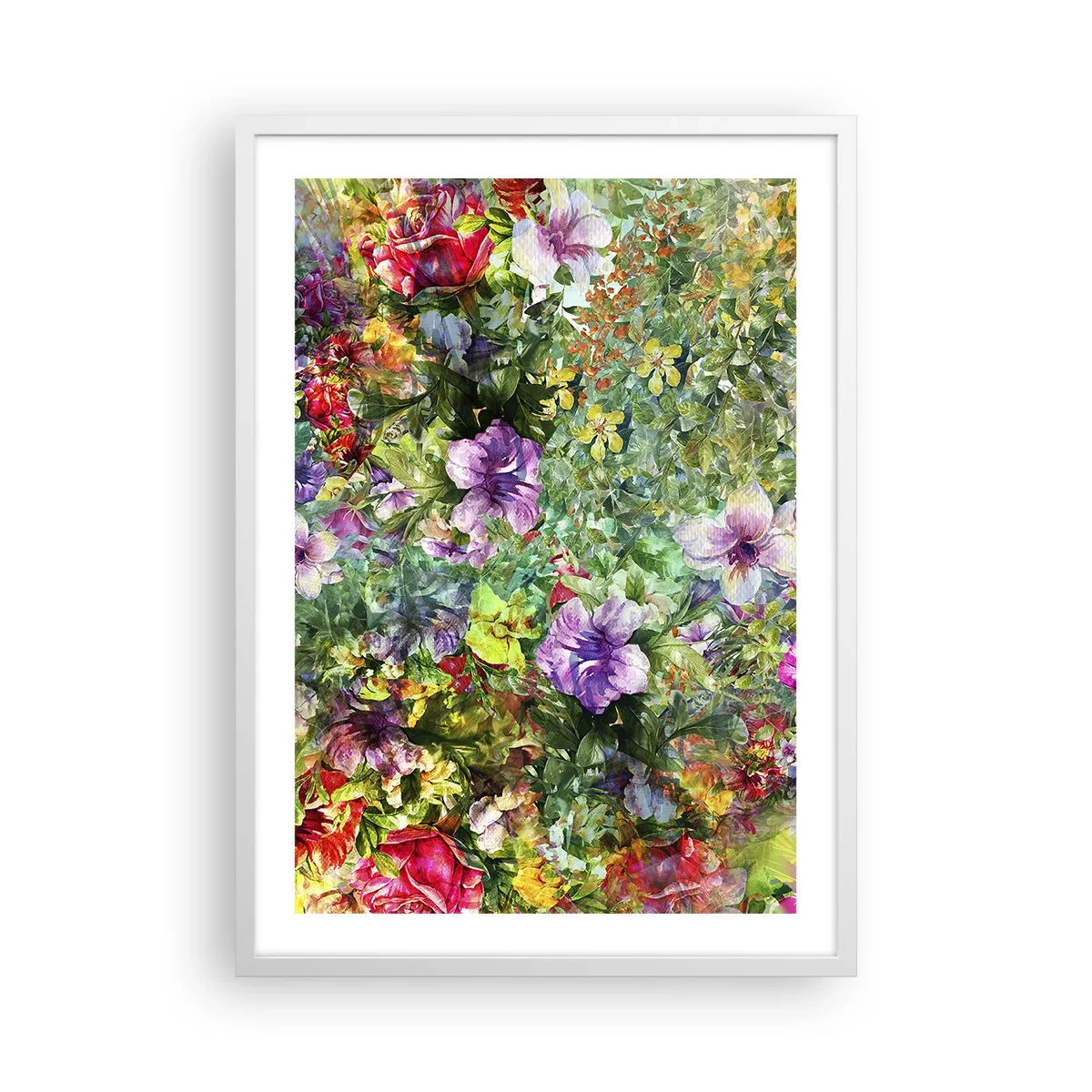 Poster in cornice bianca - Perdersi nei fiori - 50x70 cm