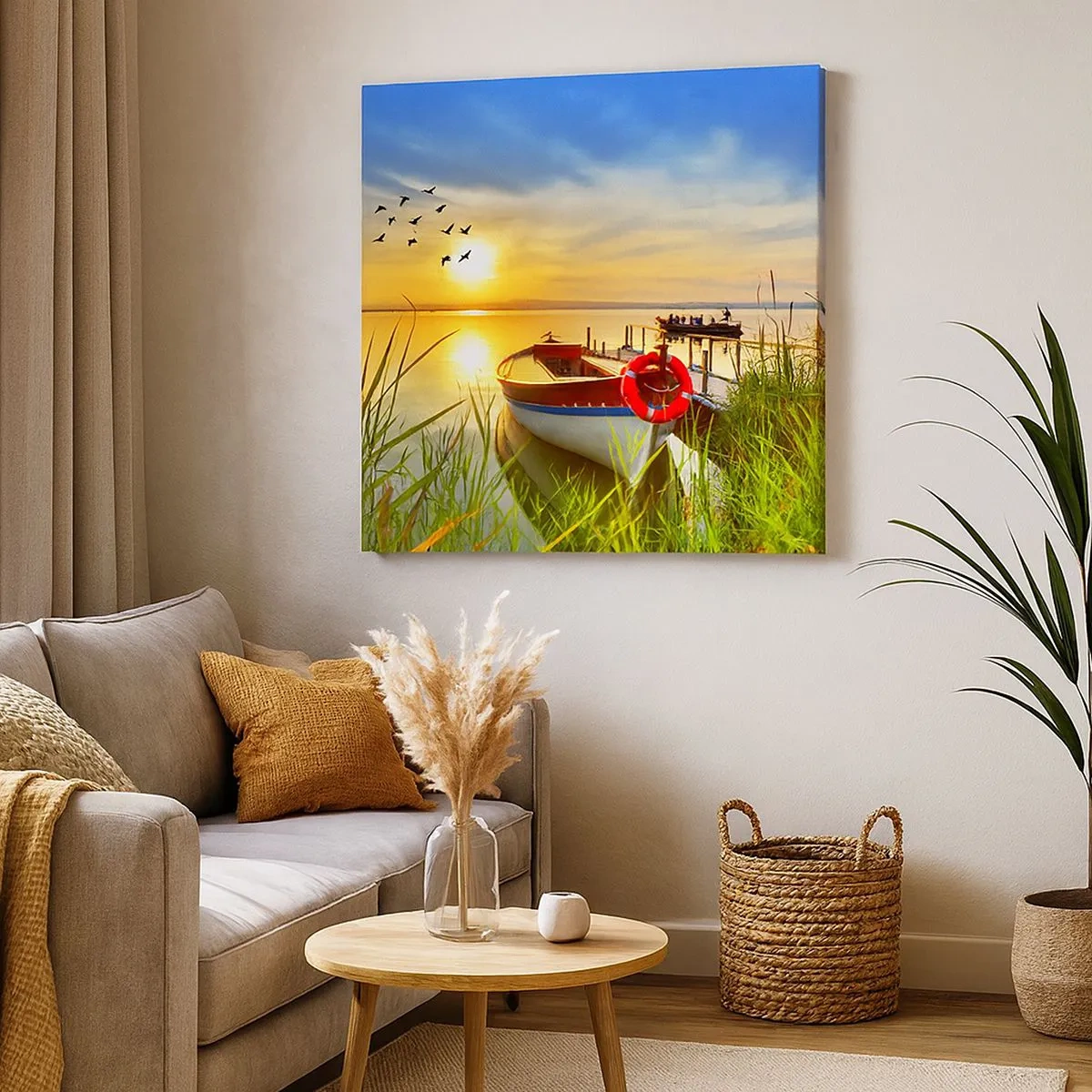 Quadro su tela - Stampe su Tela - I cormorano volano già via - 30x30 cm