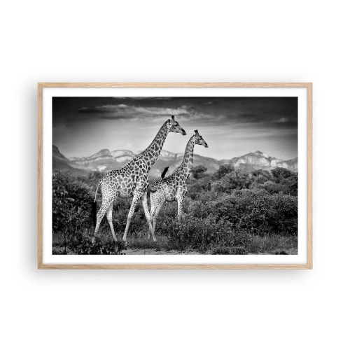 Poster in cornice rovere chiaro - Alta classe in Africa - 91x61 cm