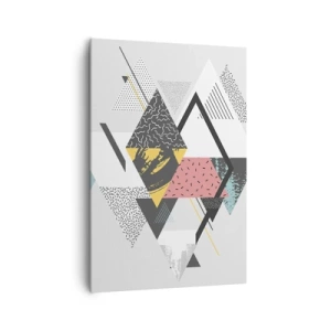 Quadro su tela - Stampe su Tela - Motivi geometrici su sfondo chiaro - 70x100cm - Variazione con triangoli e rombi - Decorazione murale moderna per soggiorno e camera da letto ARTTOR