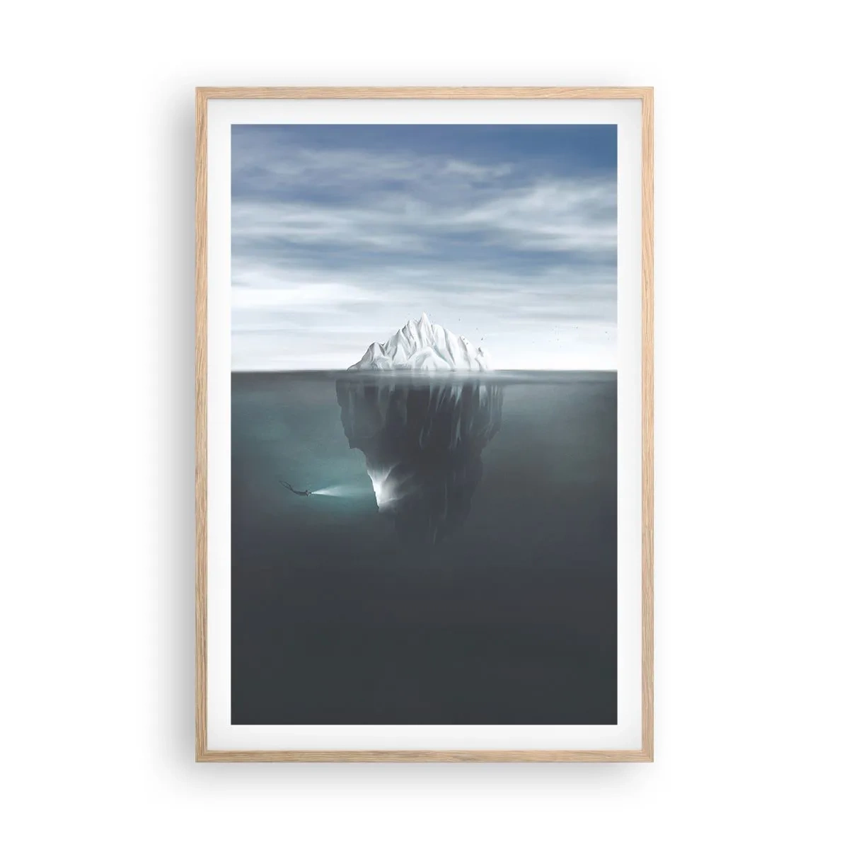 Poster in cornice rovere chiaro - Mistero sottomarino - 61x91 cm