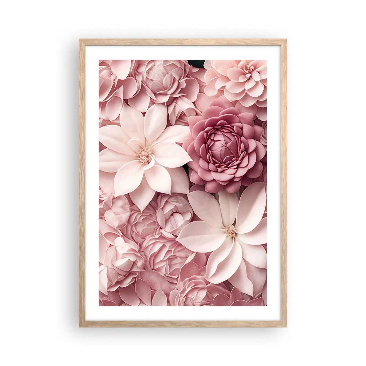 Poster in cornice rovere chiaro - Nei petali di rosa - 50x70 cm