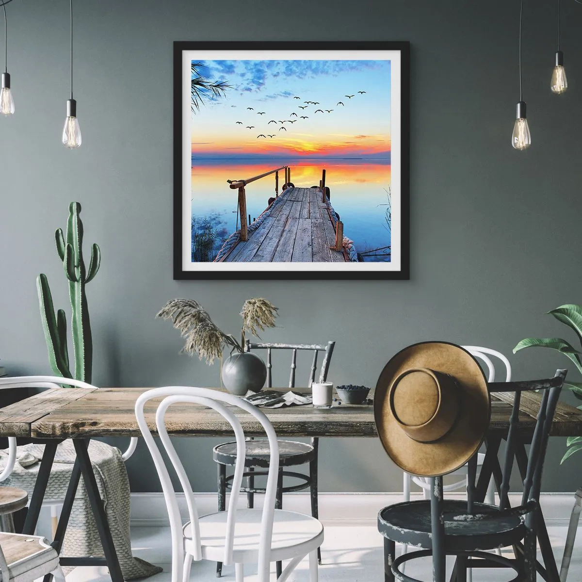 Poster in cornice nera - Il tempo del ritorno - 40x40 cm