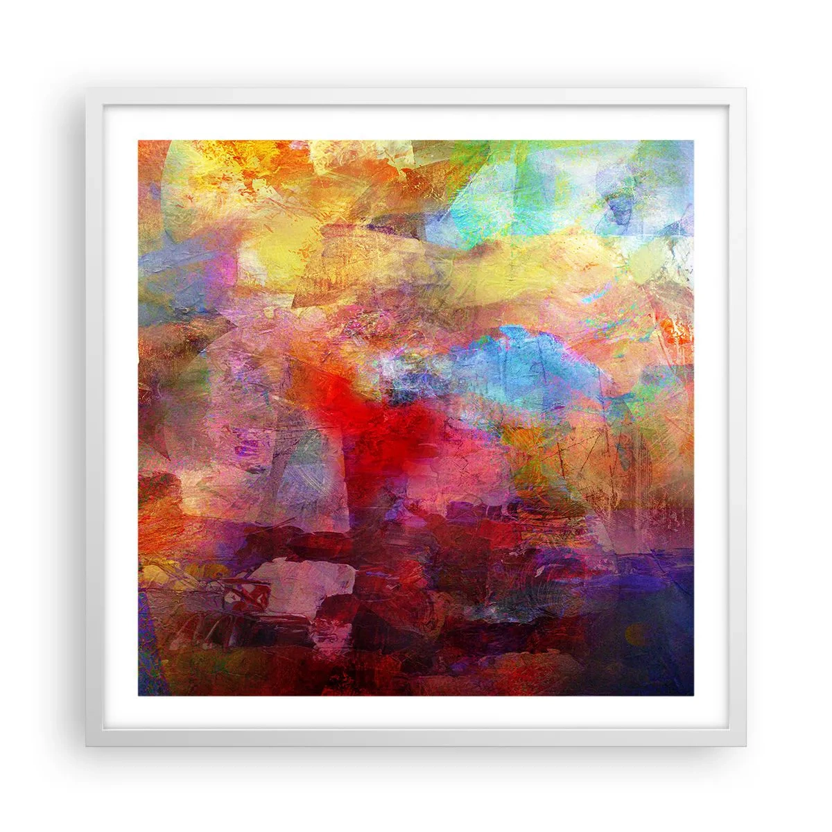 Poster in cornice bianca - Guardando dentro all'arcobaleno - 60x60 cm