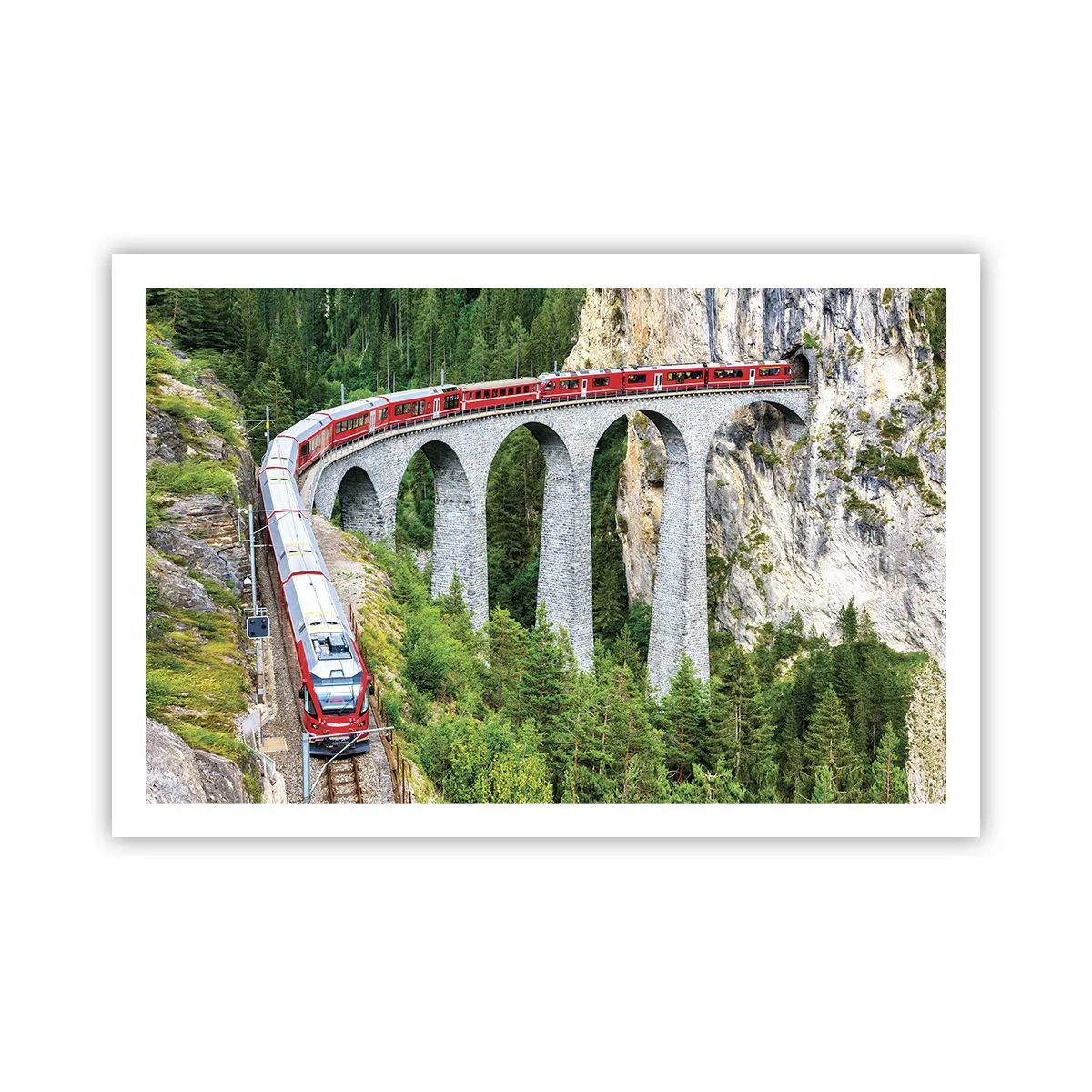 Poster - Il treno tra i monti - 91x61 cm
