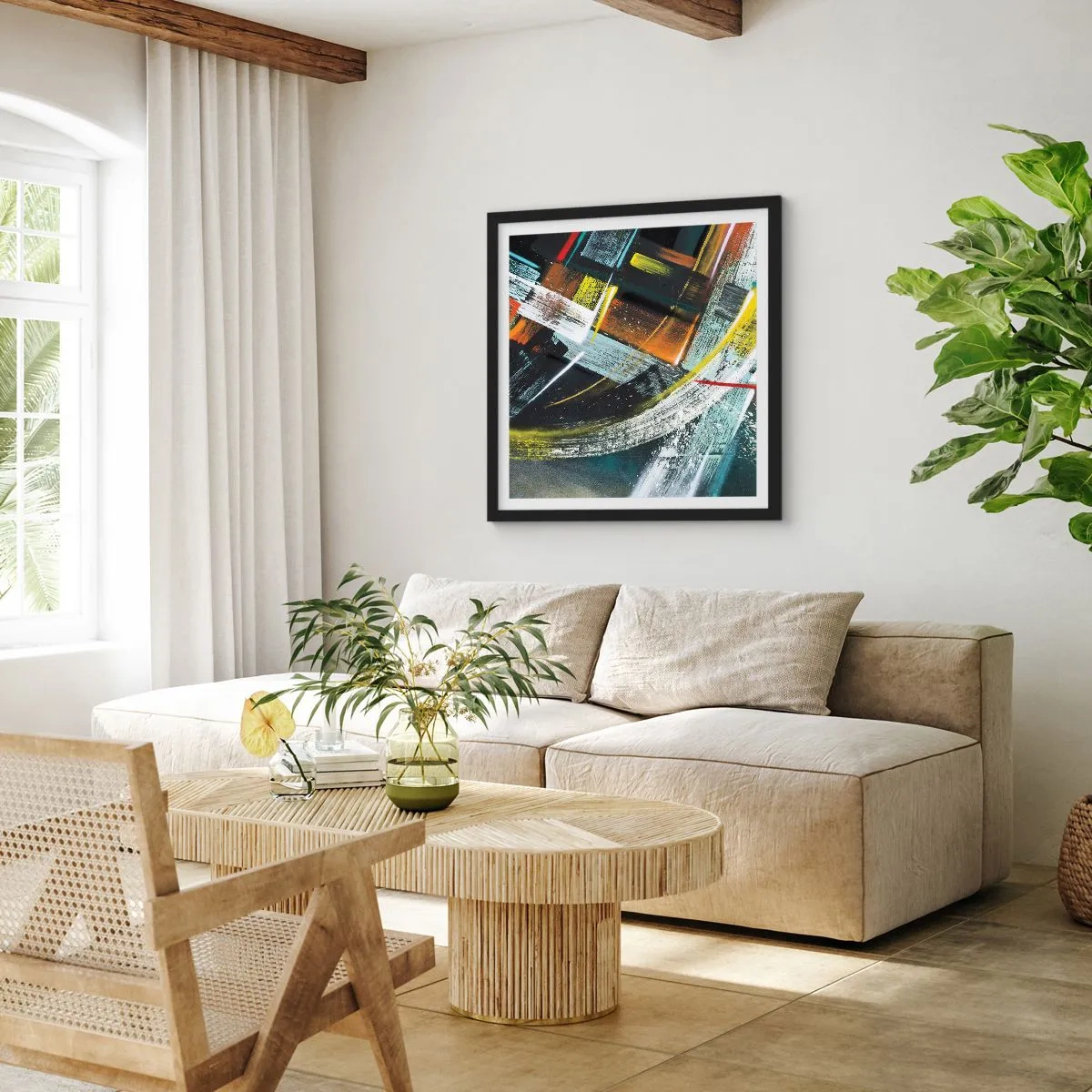 Poster in cornice nera - L'energia del movimento - 60x60 cm