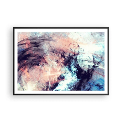 Poster in cornice nera - Composizione astratta in toni pastello e scuri - 100x70cm - Senti il vento - Decorazione murale moderna per soggiorno e camera da letto ARTTOR