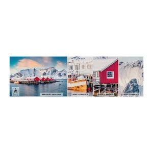 Campione di Fotomurale Premium Canvas - Atmosfera del nord - Paesaggio, Norvegia, Lofoten - 100x30 cm