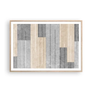 Poster in cornice rovere chiaro - Composizione: rigare dritto - 100x70 cm