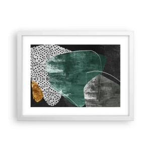 Poster in cornice bianca - Astrazione colorata con petalo d'oro - 40x30 cm