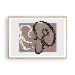 Poster in cornice rovere chiaro - Composizione: alla ricerca della pienezza - 100x70 cm