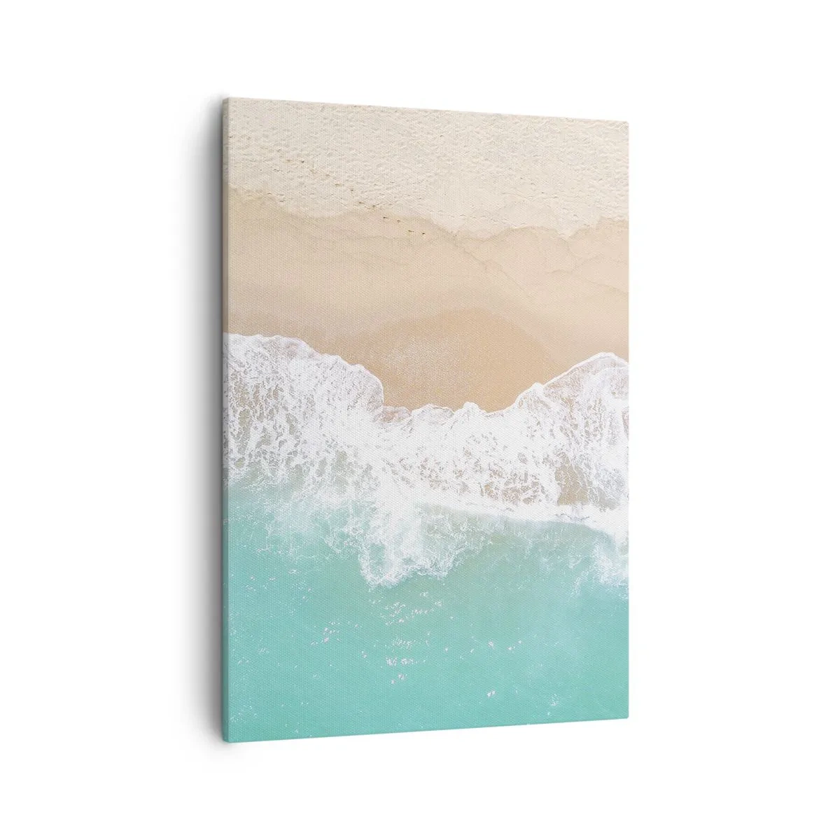 Quadro su tela - Stampe su Tela - Una vista a volo d'uccello di una spiaggia con acqua turchese e onde dolci - 50x70cm - Un tocco carezzevole - Decorazione murale moderna per soggiorno e camera da letto ARTTOR