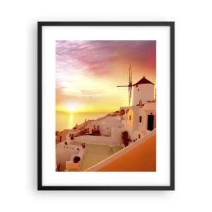 Poster in cornice nera - Sciogliersi nel bianco e nell'oro - 40x50 cm