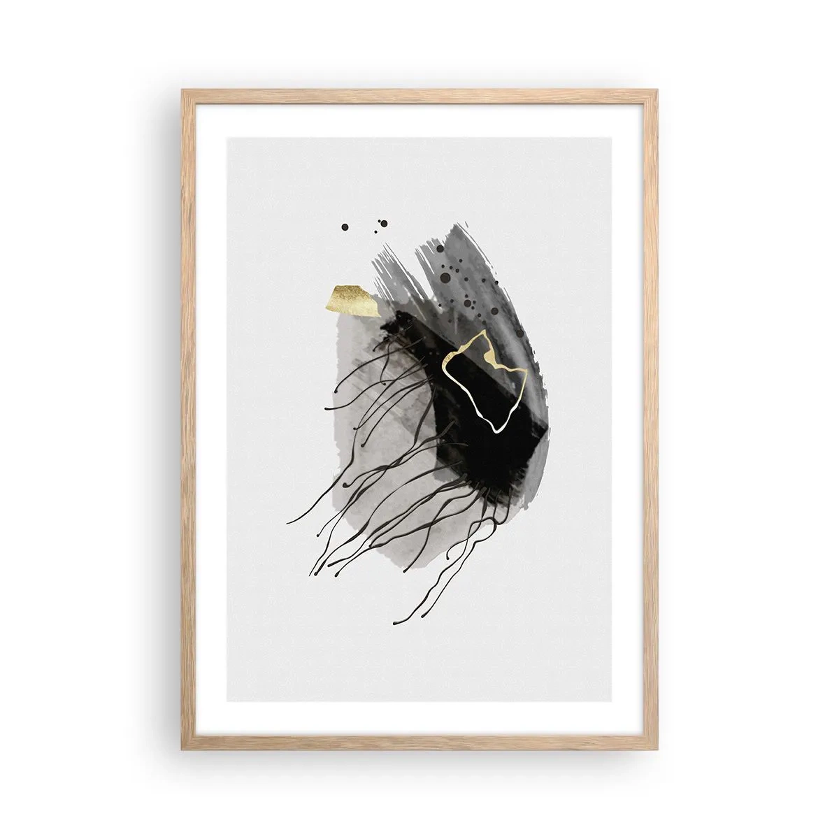 Poster in cornice rovere chiaro - In nero e in oro - 50x70 cm