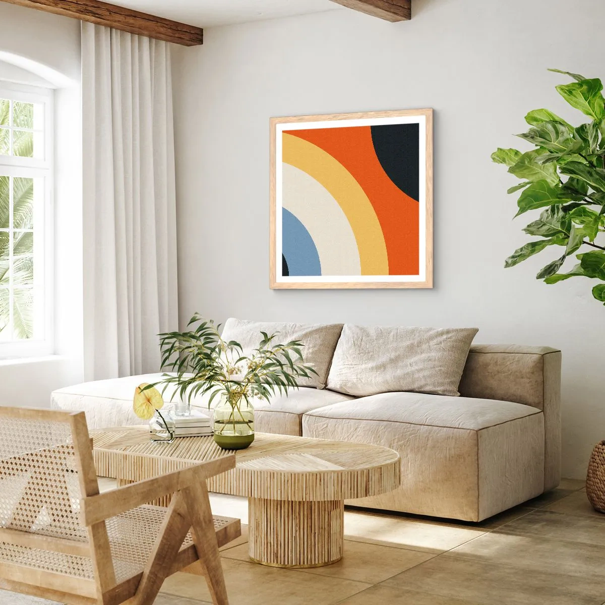 Poster in cornice rovere chiaro - Verso di se - 40x40 cm